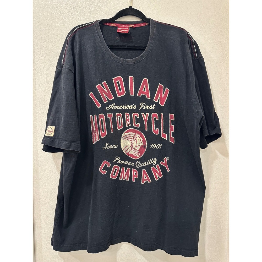 Indian Motorcycle Shirt Mens 3XL Black Thunder Stroke 111 Graphic Tee Biker